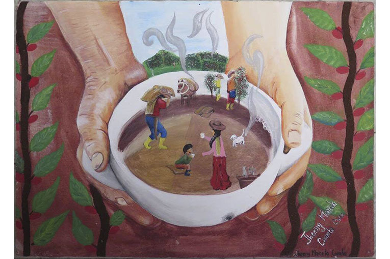 Gracias al concurso “Pintando la Caficultura Caucana”, Jhenny Cometa viajará a Europa