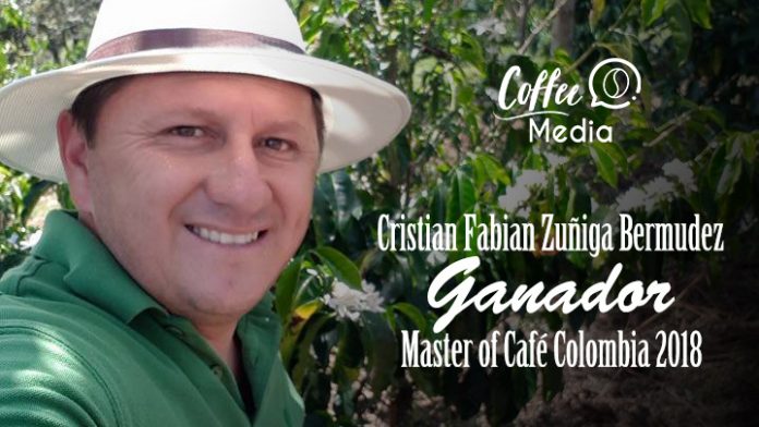 Cristian Fabian Zúñiga caficultor del Cauca ganador del Concurso Master of Café Colombia 2018